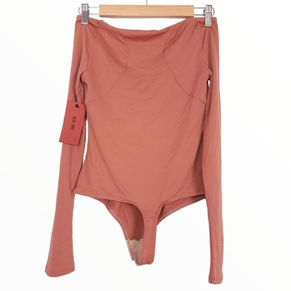ALIX NYC Jansen V-Neck Long Sleeve Thong Bodysuit in Clay Women's Size Small - Picture 5 of 8